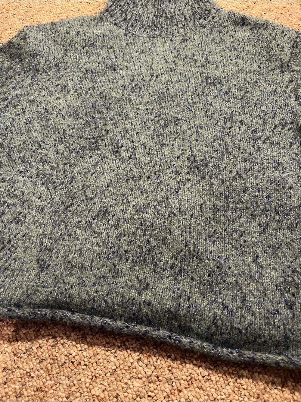Anthropologie Moth Blue Sparkle Knit Tinsel Mock Neck Sweater - Picture 5 of 10
